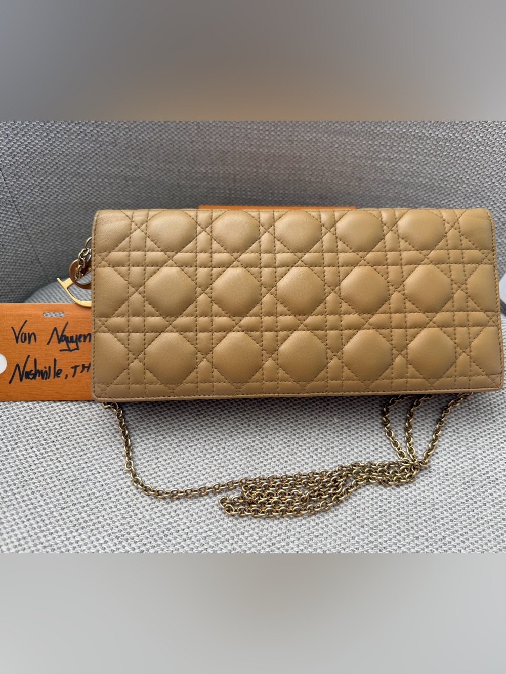 Christian Dior Quilted Wallet on Chain Cannage Lambskin